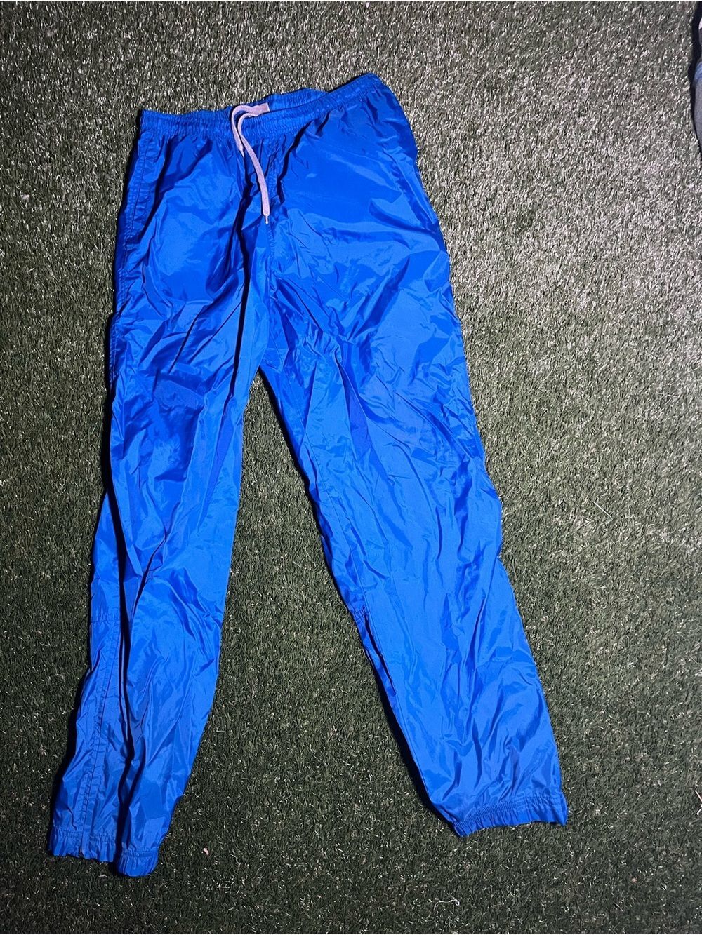 Nike Men's Large Vintage Bright Blue Nylon Windbreaker pants with Drawstring